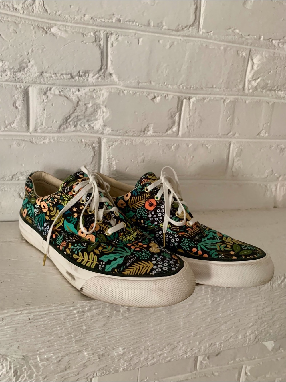 Keds Rifle Paper Co Floral Canvas Low Top Lace-Up Sneakers US 9